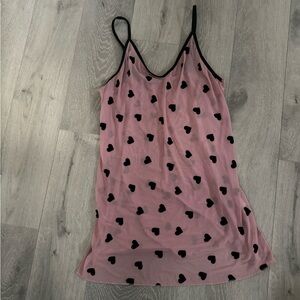 Pink Heart Patterned Slip Dress
